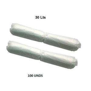BOLSAS PLASTICA BLANCAS 30 Lts  PAQ X 100