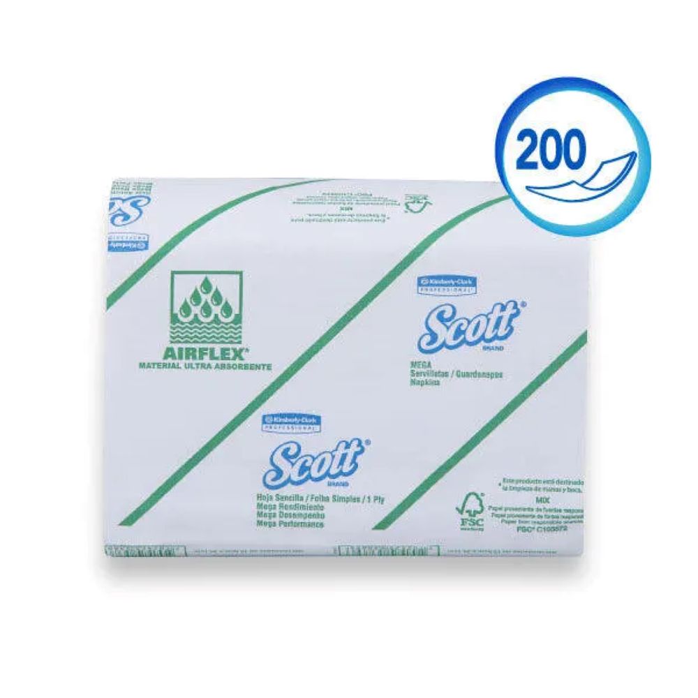 SERVILLETA MEGA SCOTT® AIRFLEX BLANCA 21gr 15X200 SKU-30209703