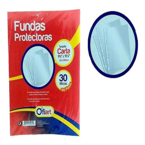 FUNDAS PROTECTORAS CARTA 100 unid