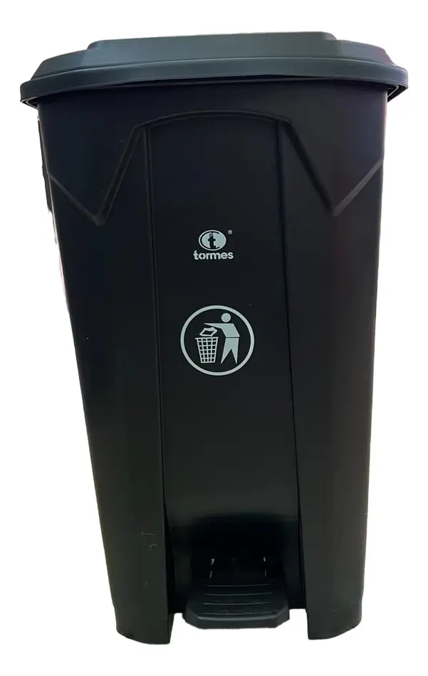 PAPELERA RECTANGULAR PEDAL C-TAPA NEGRO 45 Lits  *TORMES