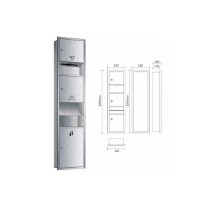 GABINETE DE ACERO INOX. MEDIANO (MEDIDA:1200x330x 125mm)