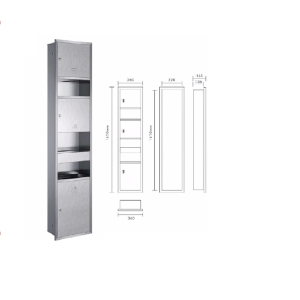 GABINETE DE ACERO INOX. GRANDE (MEDIDA:1650x370x160mm)