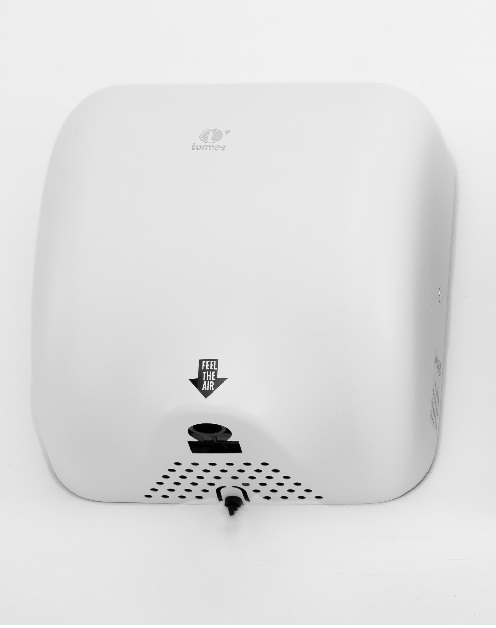 Secador de Manos Metal  BLANCO de Sensor.  Voltage:110V Input Power:1800W Frequency: 50Hz