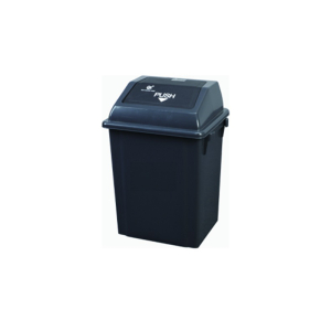 PAPELERA RECTANGULAR PLASTICA C-TAPA COLOR NEGRO 20 Lits *TORMES