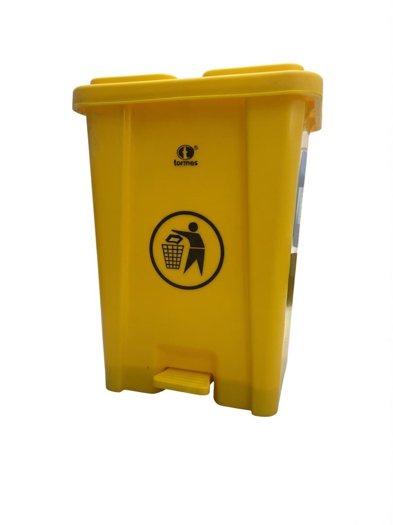 PAPELERA RECTANGULAR  PEDAL C-TAPA AMARILLO 20 Lits  *TORMES