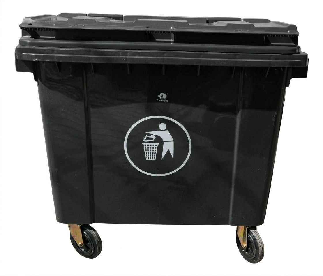 CONTENEDOR CON RUEDAS 660L NEGRO (Size: L1305*W1030*1295mm )* TORME