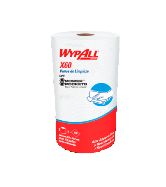 WYPALL*  X60 INDU 4 Rollos x 176años Blanco REF.  30206177 - 30242870
