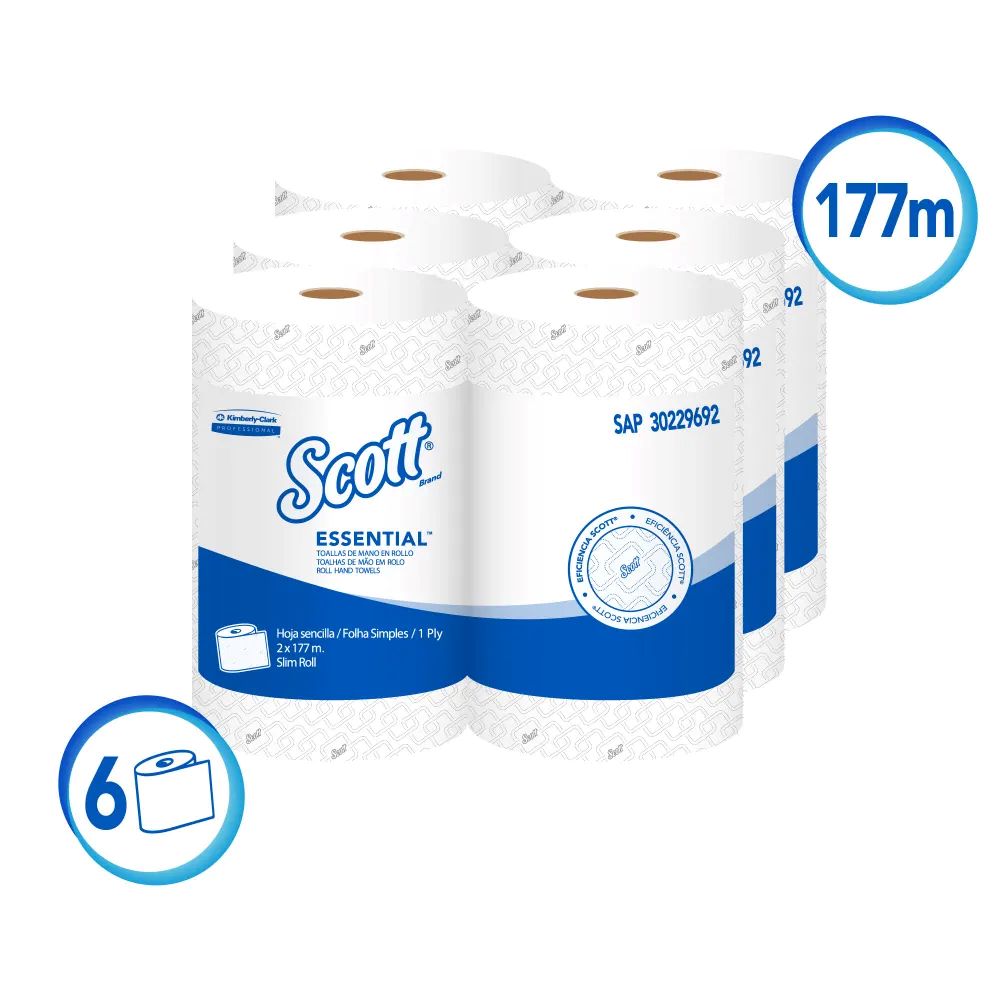 TOALLA ROLLO DE MANO SCOTT® ESSENTIAL AIRFLEX 1P 3X2 X 177 m SKU-30229692