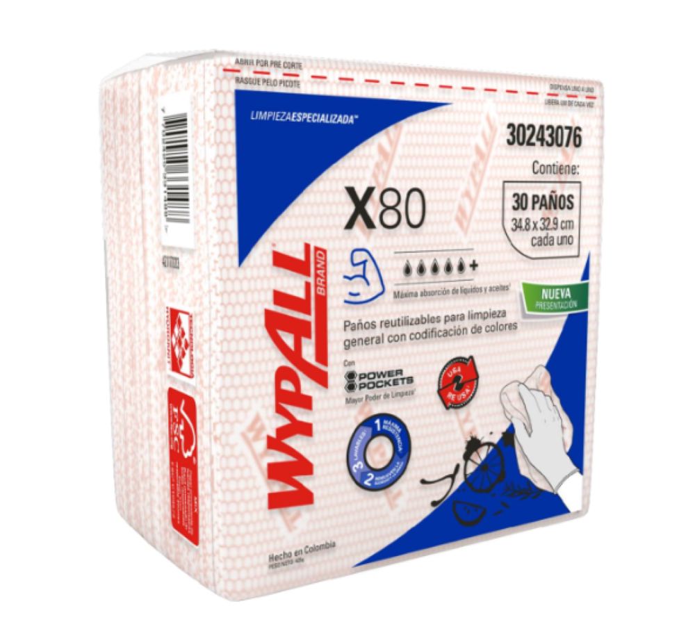 WYPALL*  X80  ROJO POWER POCKETS 10*30 SKU-30243076
