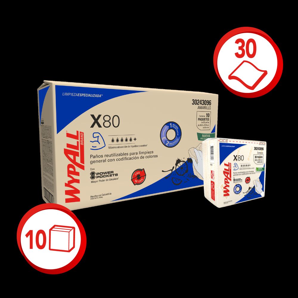 WYPALL*  X80  AMARILLO POWER POCKETS 10*30 SKU-30243096