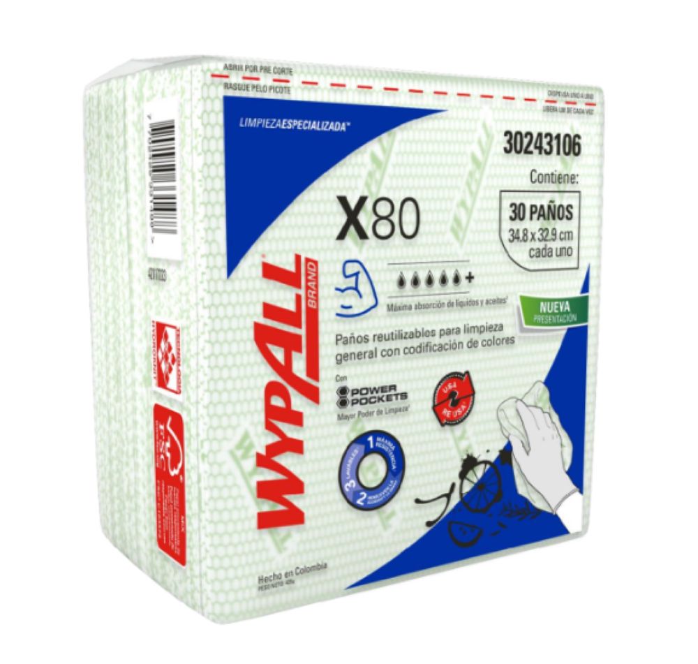 WYPALL*  X80  VERDE POWER POCKETS 10*30 SKU-30243106