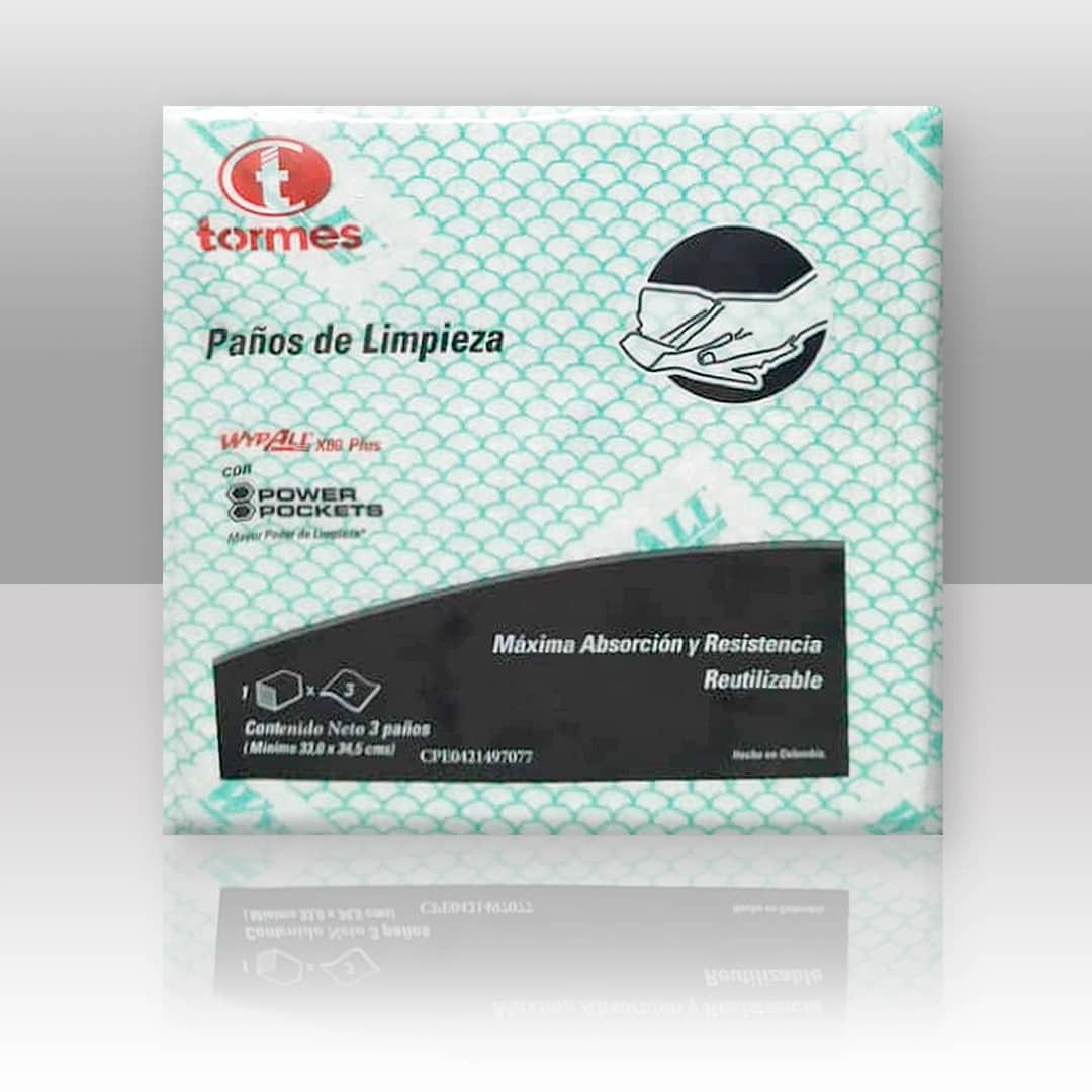 WYPALL*  X80  VERDE POWER POCKETS  (10 paquetes-caja  30 paños-paquete  Med. 33 5 x 35 5 cm ) SKU 30228281 - 30243106