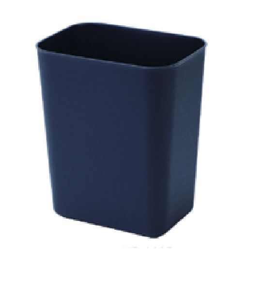 PAPELERA RECTANGULAR PLASTICA COLOR NEGRO 12 Lits *TORMES