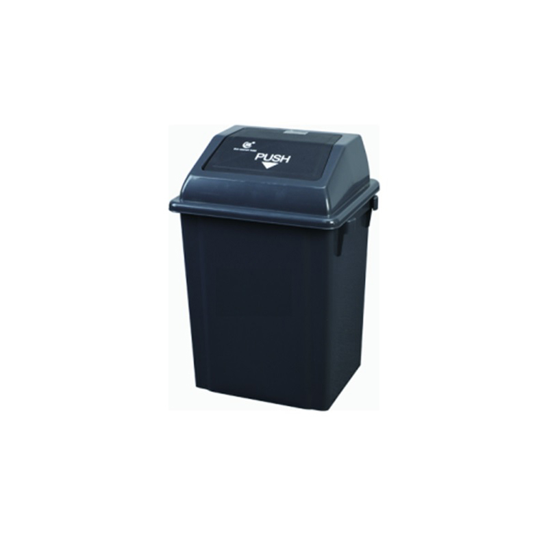 PAPELERA RECTANGULAR PLASTICA C-TAPA COLOR NEGRO 20 Lits *TORMES