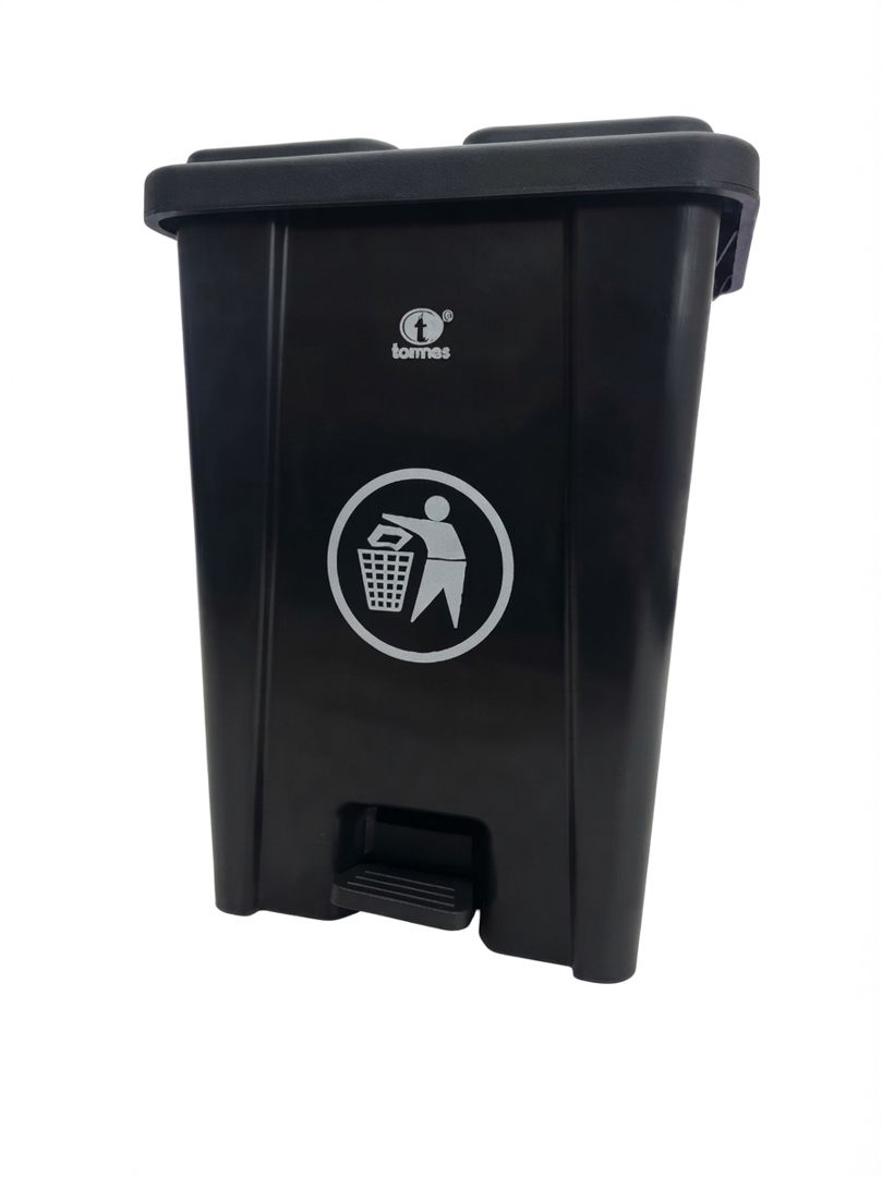 PAPELERA RECTANGULAR  PEDAL C-TAPA NEGRO 20 Lits  *TORMES